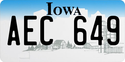 IA license plate AEC649