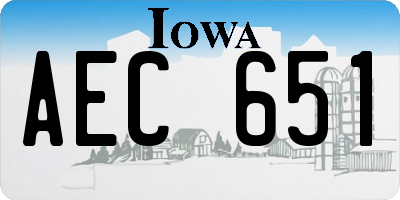 IA license plate AEC651