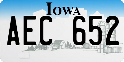 IA license plate AEC652
