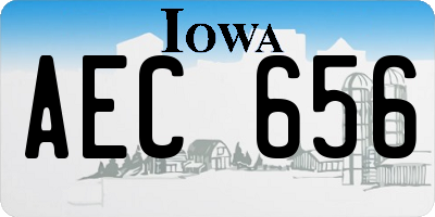 IA license plate AEC656
