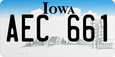 IA license plate AEC661
