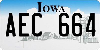 IA license plate AEC664