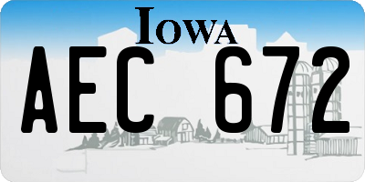IA license plate AEC672