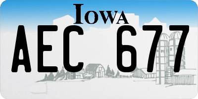 IA license plate AEC677