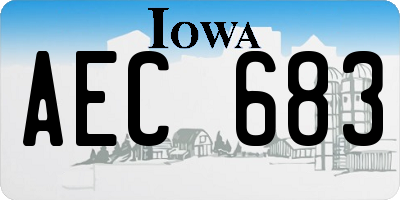 IA license plate AEC683