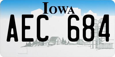 IA license plate AEC684