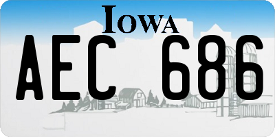 IA license plate AEC686