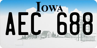 IA license plate AEC688