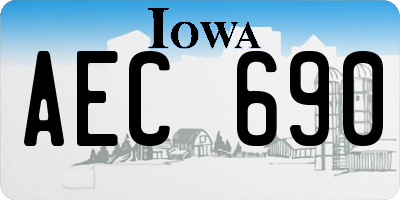 IA license plate AEC690