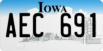 IA license plate AEC691