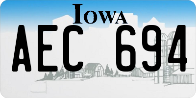 IA license plate AEC694