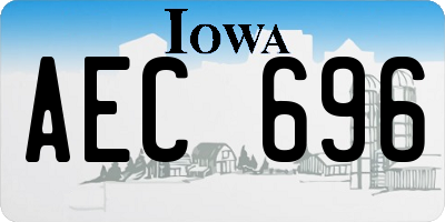IA license plate AEC696
