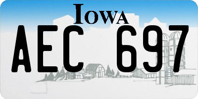 IA license plate AEC697