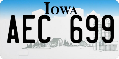 IA license plate AEC699