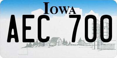 IA license plate AEC700