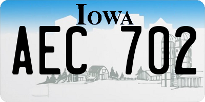 IA license plate AEC702