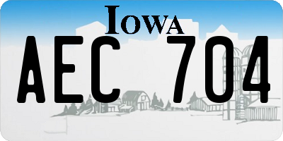 IA license plate AEC704