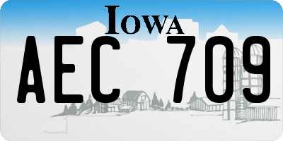 IA license plate AEC709