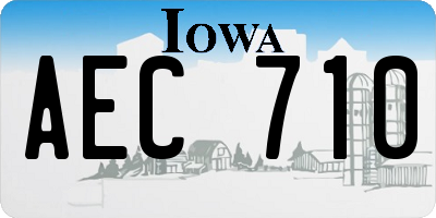 IA license plate AEC710