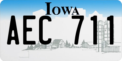 IA license plate AEC711