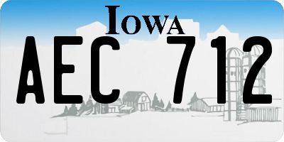 IA license plate AEC712