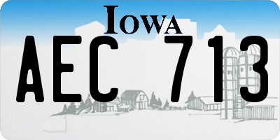 IA license plate AEC713