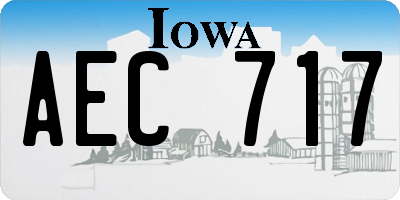 IA license plate AEC717