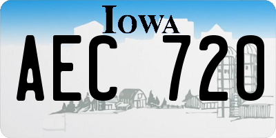 IA license plate AEC720