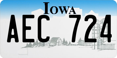 IA license plate AEC724