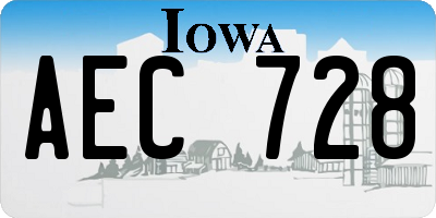 IA license plate AEC728