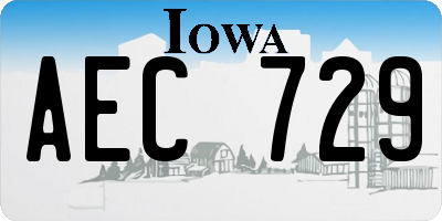 IA license plate AEC729