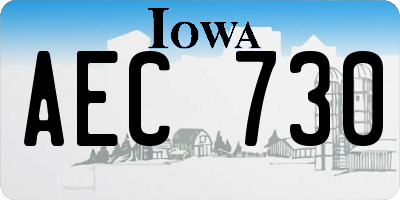 IA license plate AEC730