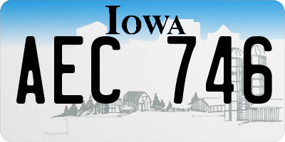 IA license plate AEC746