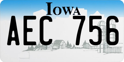 IA license plate AEC756