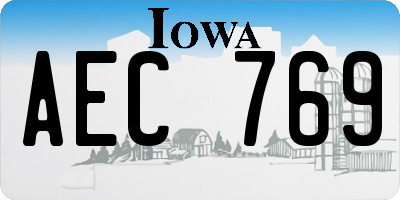 IA license plate AEC769