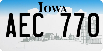 IA license plate AEC770