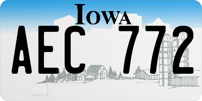 IA license plate AEC772