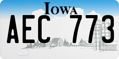 IA license plate AEC773
