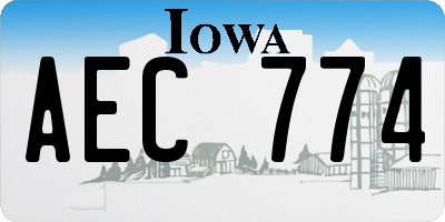 IA license plate AEC774