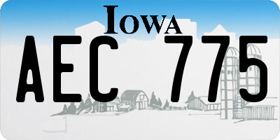 IA license plate AEC775