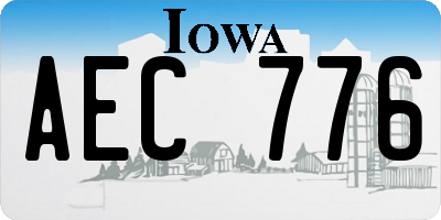 IA license plate AEC776