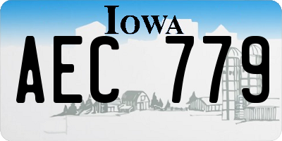 IA license plate AEC779