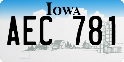 IA license plate AEC781