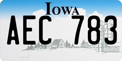 IA license plate AEC783