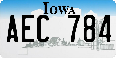 IA license plate AEC784