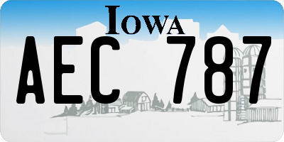 IA license plate AEC787