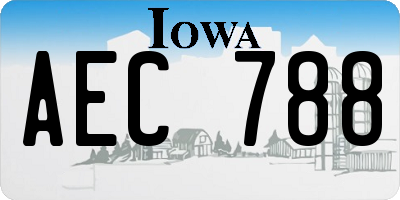 IA license plate AEC788