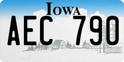 IA license plate AEC790