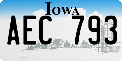 IA license plate AEC793