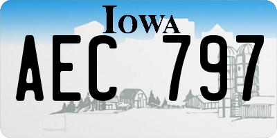IA license plate AEC797